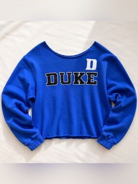Duke Cut Off Sweatshirt / Oversized Off Shoulder Crewneck 💙